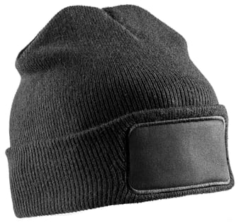 picture of Result Recycled Double Knit Printers Beanie - Black - [BT-RC927X-BLK]