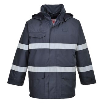 picture of Portwest - Navy Blue Bizflame Rain Multi Protection Jacket - [PW-S770NAR]
