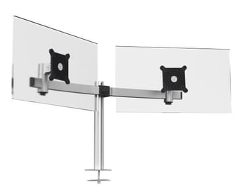 Picture of Monitor Mount with Arm for 2 Screens - Through-Desk - Silver - [DL-508623]