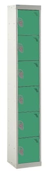 picture of QMP Standard Locker - 6 Compartment - Green Doors - 1800H x 300W x 450D mm - [QM-LS1830456GXX]