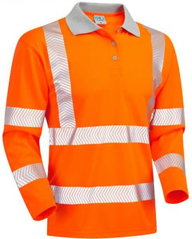 picture of Leo - Coolviz Plus Sleeved Orange Polo Shirt - LE-P08-O - (LP)