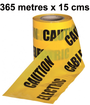 picture of Non Adhesive - 15cm x 365m - Underground CAUTION ELECTRIC CABLE Yellow Tape - Sold Per Roll - [EM-UNDER150X365ELECTRIC]