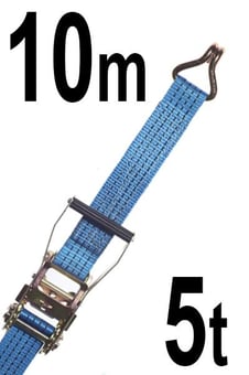 picture of LashKing - 50mm Ratchet Lashing Assemblies ( 10m ) With Claw Hooks - Heavy Duty Strap - 2500 daN, 5000 daN, 5t - [GT-RLB5T10] - (HP)