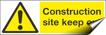 Picture of Construction Site Keep Out Sign - 600 x 200Hmm - Self Adhesive Vinyl - [AS-WA117-SAV]