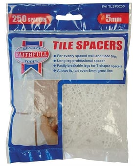 Picture of Faithfull Tile Spacer Long Leg - 5mm - Bag of 250 - [TB-FAITLSP5250]