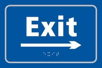 picture of Exit arrow right – Taktyle (225 x 150mm) - SCXO-CI-TK0501WHBL