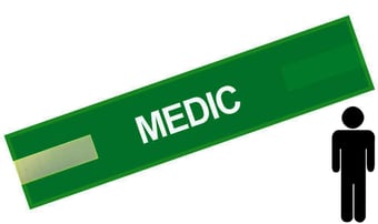 picture of Green - Mens Pre Printed Arm band - Medic - 10cm x 55cm - Single - [IH-ARMBAND-G-MED-W]