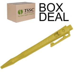 picture of Detectamet Detectable Retractable HD Pen Blue Ink - Yellow Housing - WC - Box Deal 100 Pieces - [IH-DT101I01C55PA01]