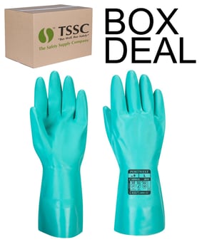 picture of Portwest A810 Nitrosafe Chemical Gloves - Box Deal 192 pairs - IH-PWA810GNR