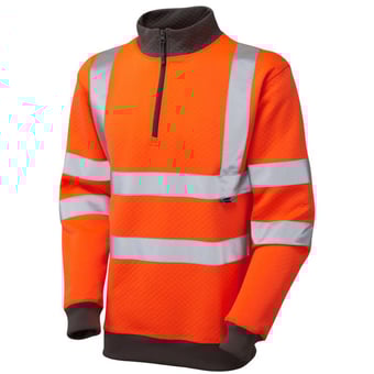 Picture of Brybsworthy - Orange Hi Vis 1/4 Zip Sweatshirt - LE-SS01-O