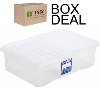 picture of BiGDUG Wham Economy Plastic Box & Lid - 32L - 180h x 400w x 600d mm - Clear - Box Deal of 10 - [IH-BDU-VUB32] - (LP)