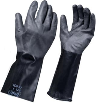 picture of Showa Best 874R Fully Coated Chemical Butyl Black Rubber Gloves - GL-BST874R