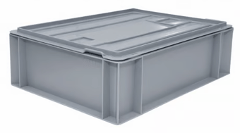 Picture of BiGDUG Euro Stacking Box with Hinged Lid - 125h x 300w x 400d mm - 10L - Grey - Box Deal of 10 - [IH-BDU-BNB4311LG] - (LP)