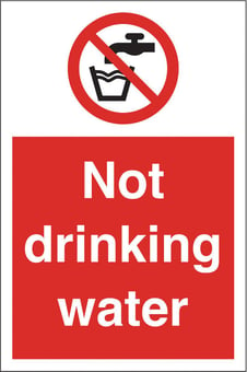 picture of Not Drinking Water Sign - 200 x 300Hmm - Rigid Plastic [AS-PR85-RP]