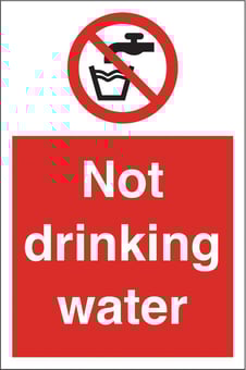 Picture of Not Drinking Water Sign - 200 x 300Hmm - Rigid Plastic [AS-PR85-RP]
