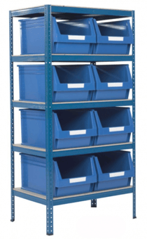 picture of BiGDUG Shelving Unit - 1780h x 900w x 600d mm - 5 Levels - 8x B60 Blue Bins - [BDU-PBK9B]