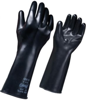 picture of Butyl Showa Best 878 Fully Coated Chemical Butyl Black Rubber Gloves - GL-BST8782 - (NICE)