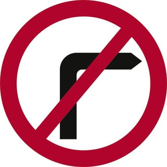 Picture of Spectrum 600mm Dia. Dibond ‘No Right Turn’ Road Sign - With Channel - [SCXO-CI-13051]