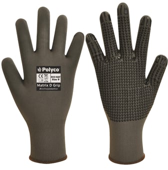 picture of Polyco Matrix D Grip Grey Gloves - BM-80-MAT