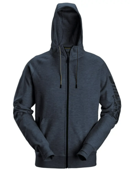 picture of Snickers Logo Full-Zip Hoodie Dark Navy Melange - SW-2895-4500