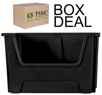 picture of BiGDUG Large Recycled Plastic Stacking Pick Bin - 320h x 495w x 390d mm - 50L - Black - Box Deal of 10 - [IH-BDU-E54SBBK] - (LP)