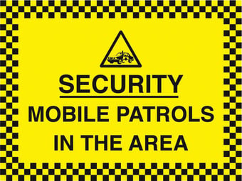 Picture of Security Mobile Patrols in the Area Sign - 400 x 300Hmm - Rigid Plastic - [AS-SEC13-RP]