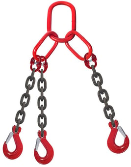 Picture of 10mm 3 Leg Grade 80 Chain Sling with Hooks - Working Load Limit: 6.7t - GT-CS103L