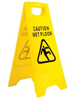 Picture of Way4Now - Caution Wet Floor - Yellow Portable A-Frame Safety Sign - [SHU-E-NS-5-F-WF]