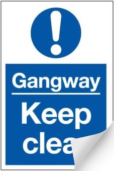 Picture of Gangway Keep Clear Sign - 200 x 300Hmm - Self Adhesive Vinyl - [AS-MA11-SAV]