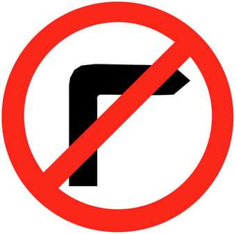 picture of Traffic No Right Turn Sign - Class 1 Ref BSEN 12899-1 2001 - 600mm Dia - Reflective - 3mm Aluminium - [AS-TR2-ALU]