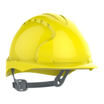 picture of JSP - The All New EVO2 Helmet - Yellow Hard Hat - Standard Peak with OneTouch 3D Adjustment Slip Ratchet Harness - [JS-AJE030-000-200]