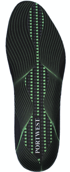 picture of Portwest - FC82 - Gel Cushion & Arch Support Insole - Black/Green - [PW-FC82BGN]