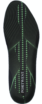 Picture of Portwest - FC82 - Gel Cushion & Arch Support Insole - Black/Green - [PW-FC82BGN]