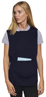 picture of Absolute Apparel Navy Blue Ladies Pocket Tabard - AP-AA708NAV - (DISC-R)
