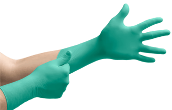 Picture of Ansell DermaShield 73-711 Sterile Disposable Neoprene Green Glove - Pair - AN-73-711