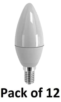 picture of Power Plus - 6W - E14 Energy Saving Candle Bulb LED - 540 Lumens - 3000k Warm White - Pack of 12 - [PU-3013]