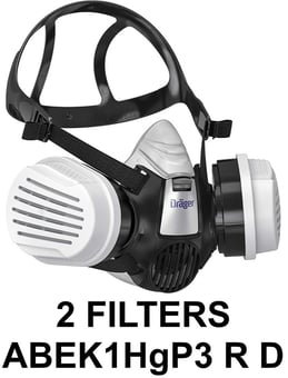 picture of Dräger X-plore 3300 Half Mask Kit Size M with 2 x ABEK1HgP3 R D Filters - [BL-R57794]