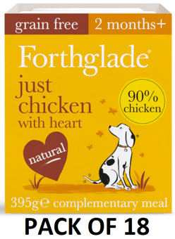 picture of Forthglade Just Chicken With Heart Natural Wet Dog Food 18 x 395g - [CMW-FGNMC1]