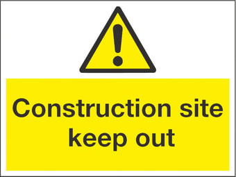 Picture of Construction Site Keep Out Sign - 600 X 450Hmm - Duralite GRP - [AS-TUF21-DG]