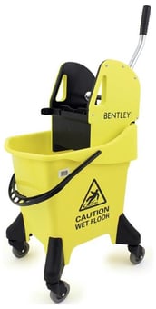 Picture of Bentley Yellow Plastic Kentucky Wheeled Mop Bucket - 31 Litre - [CP-SI16906]