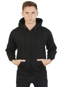 picture of Absolute Apparel Black Zip Thru Hood Sweatshirt - AP-AA26-BLK