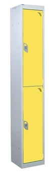 picture of QMP Standard Locker - 2 Compartment - Yellow Doors - 1800H x 300W x 300D mm - [QM-LS1830302YXX]