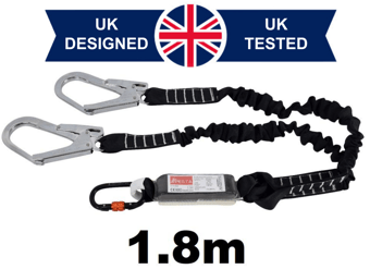picture of Aresta Scaff - Double Elasticated Lanyard With Carabiner Scaffold Hooks - 1.8m - [XE-AR-03701/18]