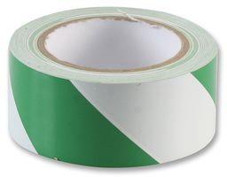 picture of Self Adhesive - 5cm x 33m - Green White Zebra Hazard Tape - [EM-5033GW50X33]