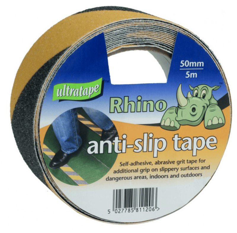 picture of Self Adhesive - Abrasive Grit - 50mm x 5m - Black and Yellow Anti-Slip Tape - [SCXO-CI-TA128L]