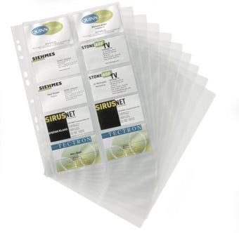 picture of Durable - A4 Business Card Pockets For 200 Business Cards - Pack 10 - [DL-238919]