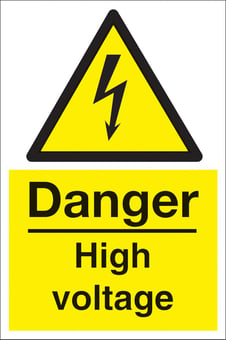 picture of Danger High Voltage Sign - 200 x 300Hmm - Rigid Plastic - [AS-WA28-RP]