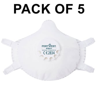 picture of Portwest P307 - FFP3 Ultimate Reusable Compact Respirator - Pack of 5 - [PW-P307WHR]