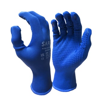 picture of Safe-T PVC Dot Grip Polyester Liner 13g Gloves Royal Blue - TX-STGP59160/B