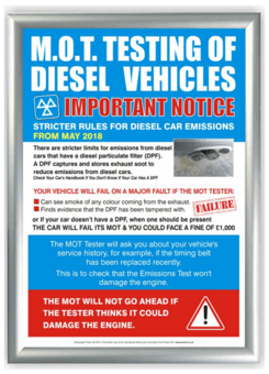 picture of MOT Poster - Diesel Vehicle Testing Information DTI - A3 - 297 x 420mm - [PSO-DVT7294]
